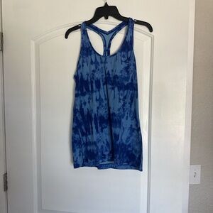 Women's Blue Tie-Dye Racerback Tank Top